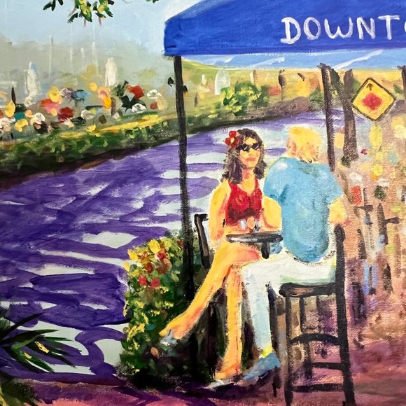 Acrylic Painting in Ft. Lauderdale of the Downtowner by Del Ponte 16" x 20" - Picture 2 of 9